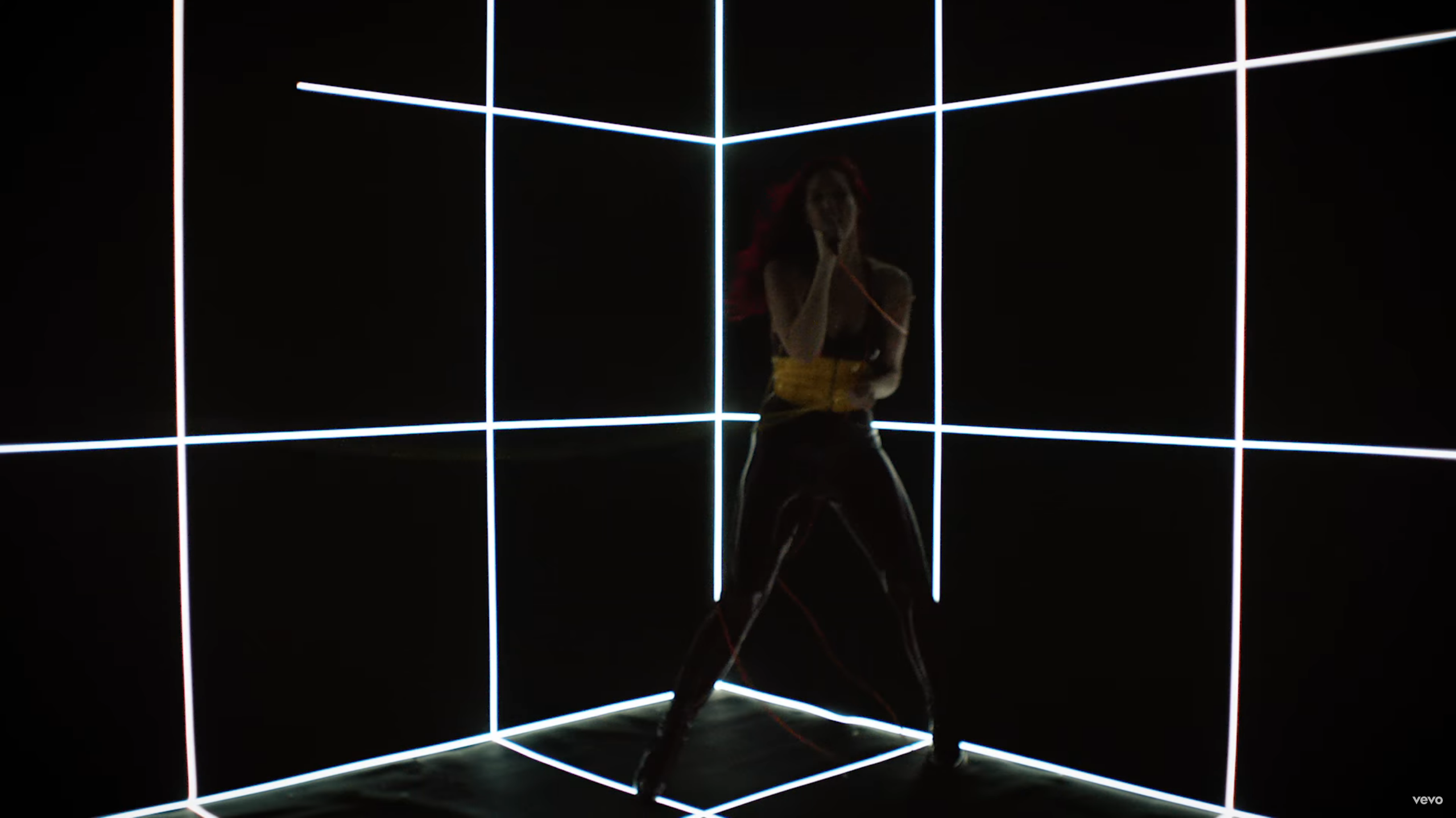 hot chick dancing and singing in retro future hellscape