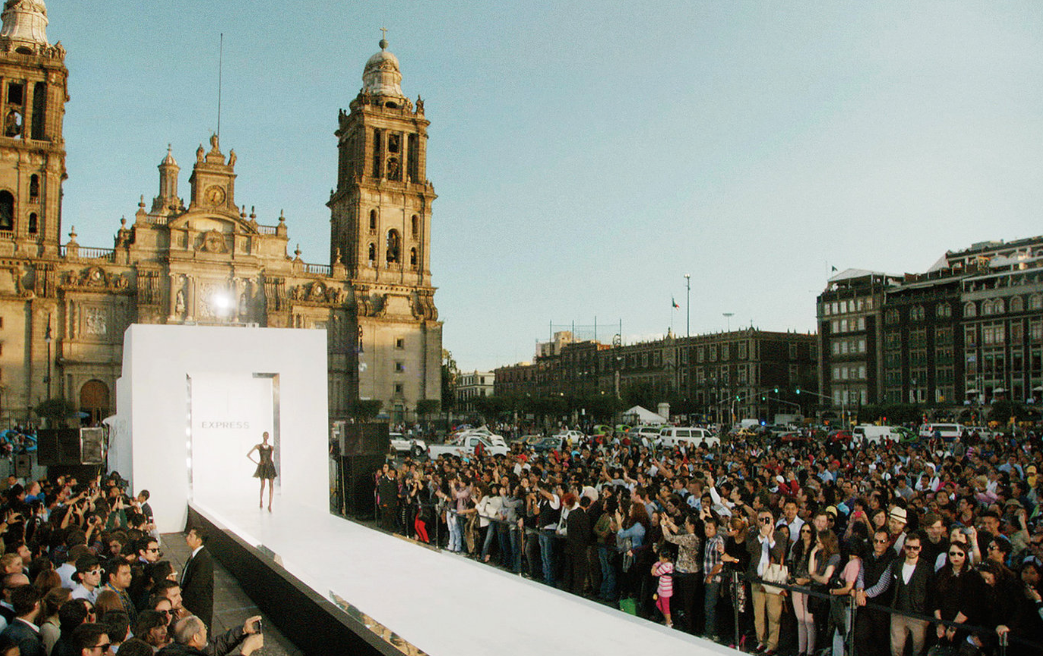 fashion show in public plaza