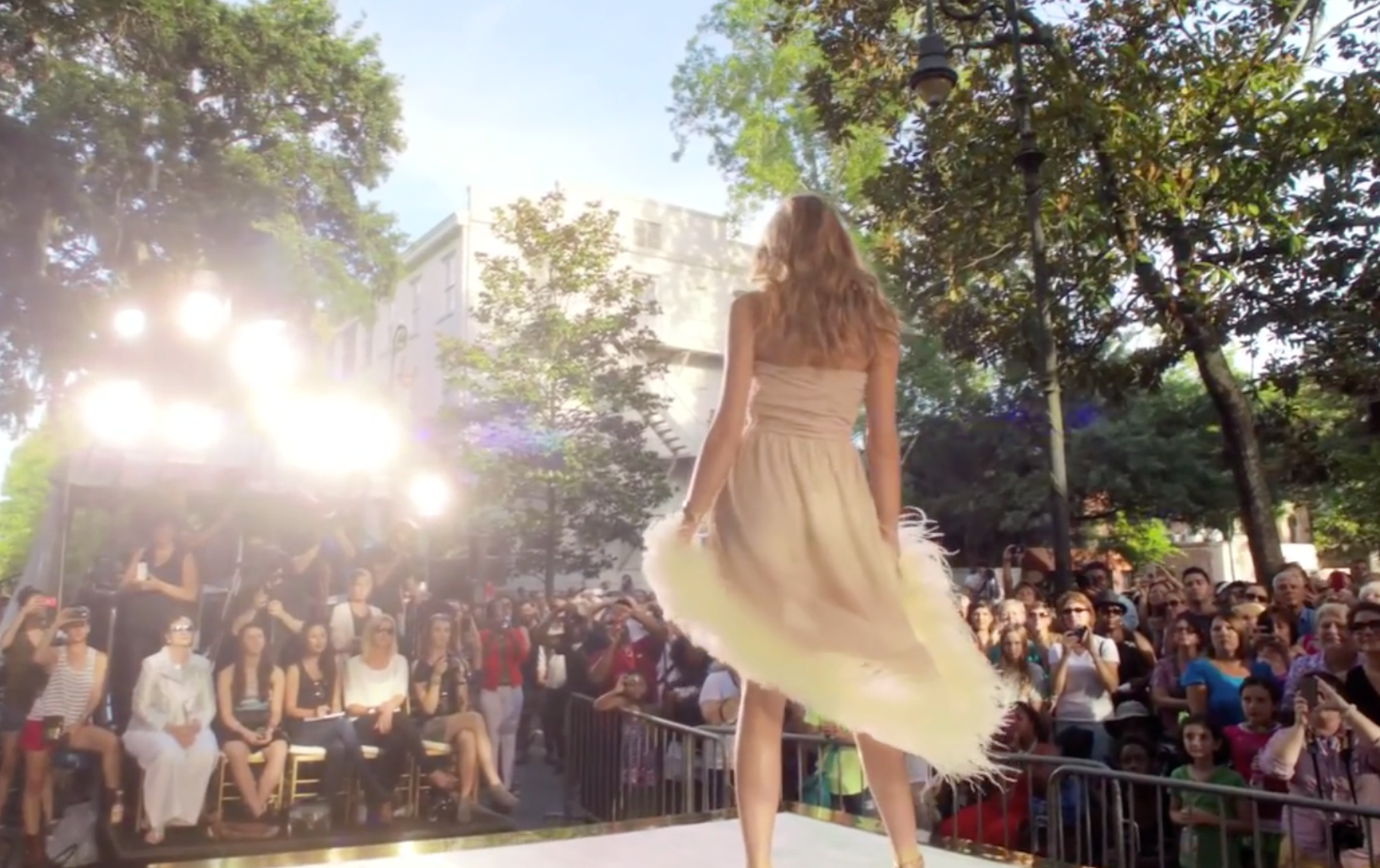 fashion show in public plaza